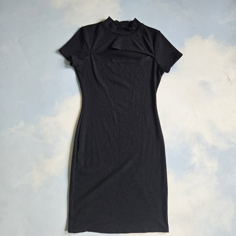 Black Bodycon Keyhole Cutout Mini Dress Lbd Little Black Dress